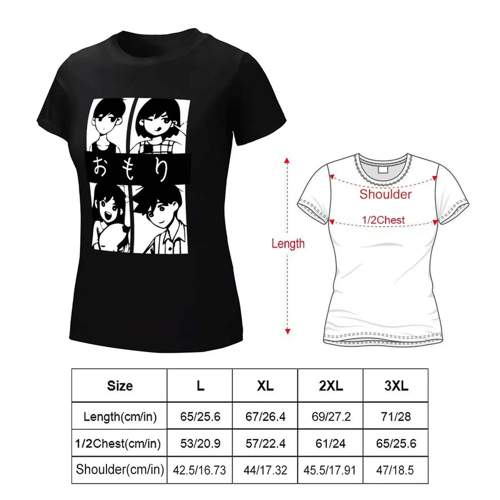 Omori (Omori, Kel, Aubrey und Hero) T-shirt grafica doganale disegna la tua camicia con stampa animalier per vestiti da ragazza per donna