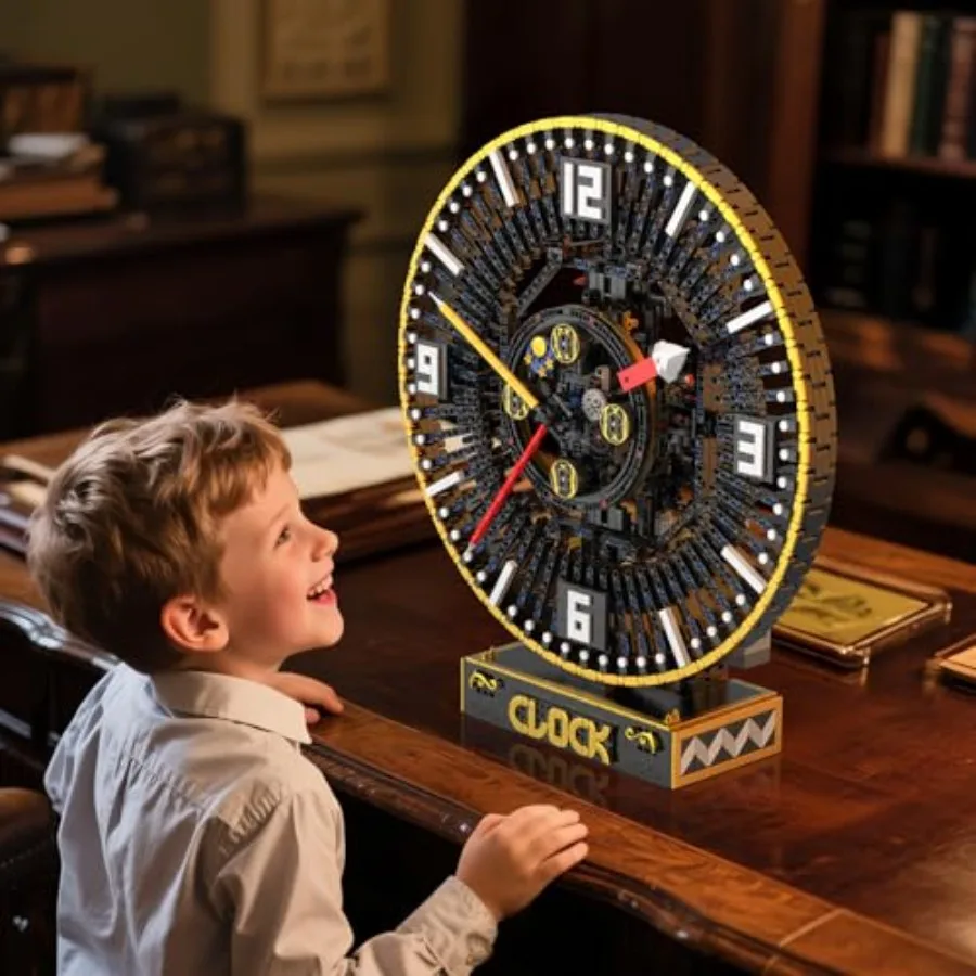 Juego de construcción de reloj Grand - Más de 3675 piezas Modelo de reloj DIY motorizado con engranajes mecánicos, control y visualización en tiempo real, Engi avanzado