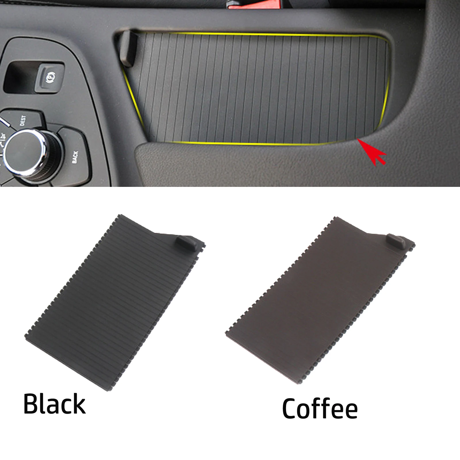 

Cup Holder Slide Cover Center Console Black Cup Holder Cover Black Plastic Coffee Color OE Part Number 22743354