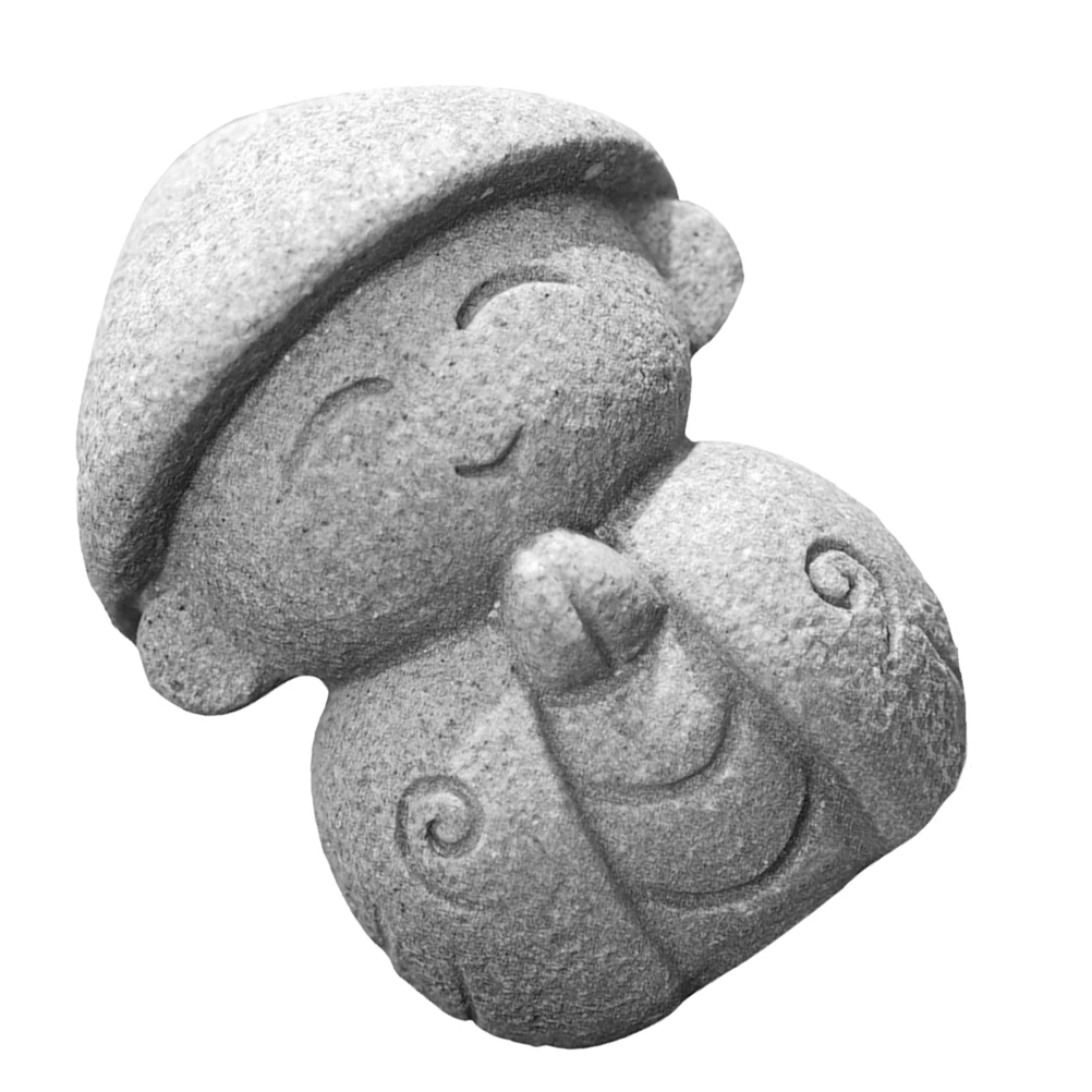 

Small Buddha Ornament Stone Maitreya Adornment for Home Office Desktop Decor Creative Craft Accessory Tea Table Statue