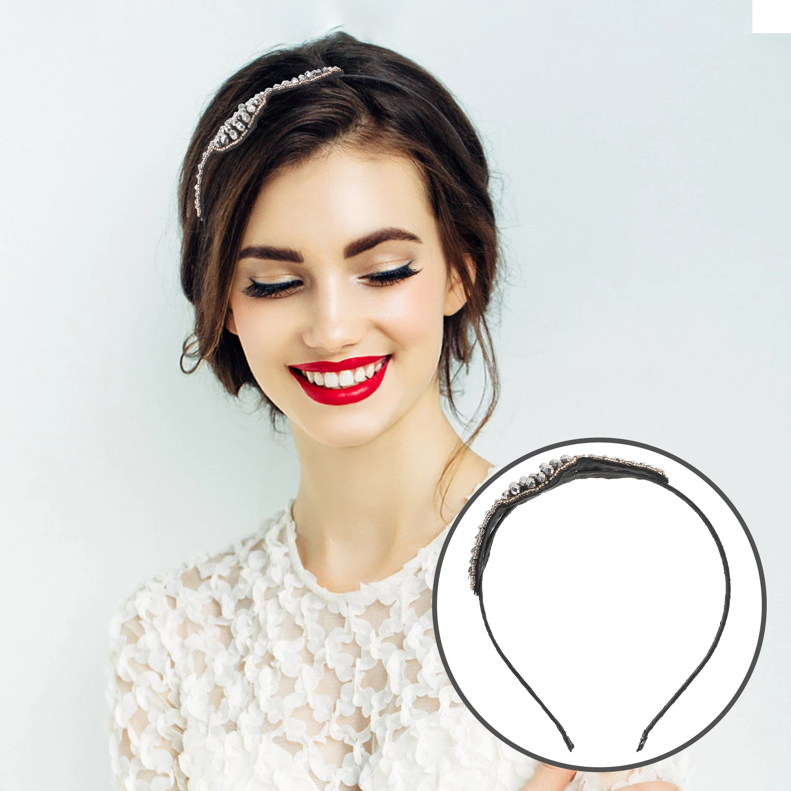 

Retro Ethnic Handmade Bead Rhinestone Hair Band For Women Elegant Charming Headband Decor Bohemian Style Daily Party Travel Work