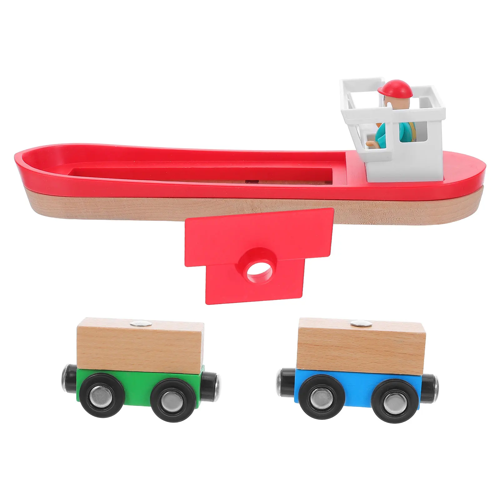Train Track Ship Layout Boat Kit Scene Wooden Accessories Accessory Sailboat Toy