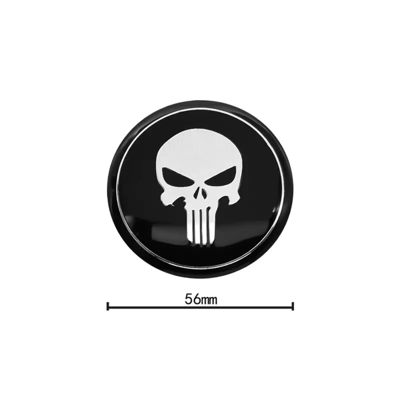 4PCS 56MM 60MM Skull Emblem Wheel Center Hub Cap Car Rims Dust-proof Cover Hubcaps Sticker Auto Styling Accessories