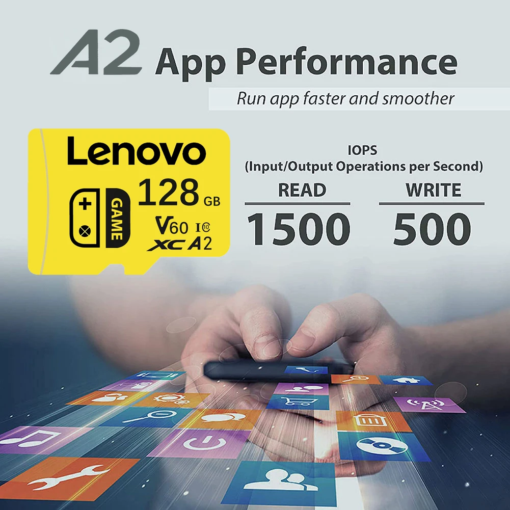 Lenovo High Speed Micro SD Card V60 A2 512GB 256GB 128GB 64GB 32GB for PC Game Consoles Cameras - Memory Storage Card - view 5