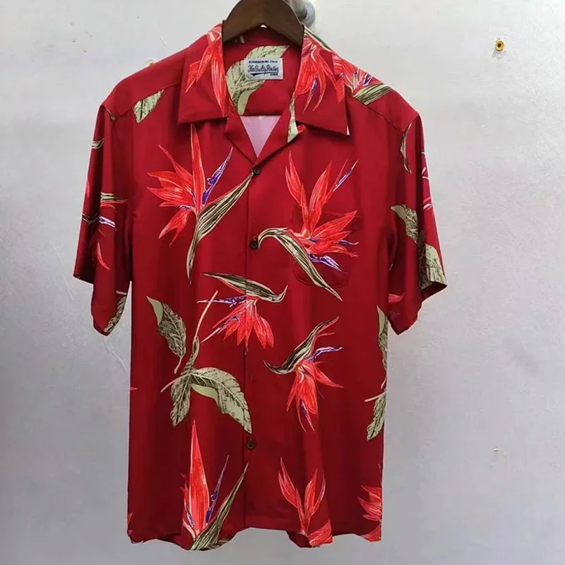 Black White Red WACK Hawaii Beach Shirts Men Woman Good Quality Paradise Bird Printing Loose Casual Summer Top Tees