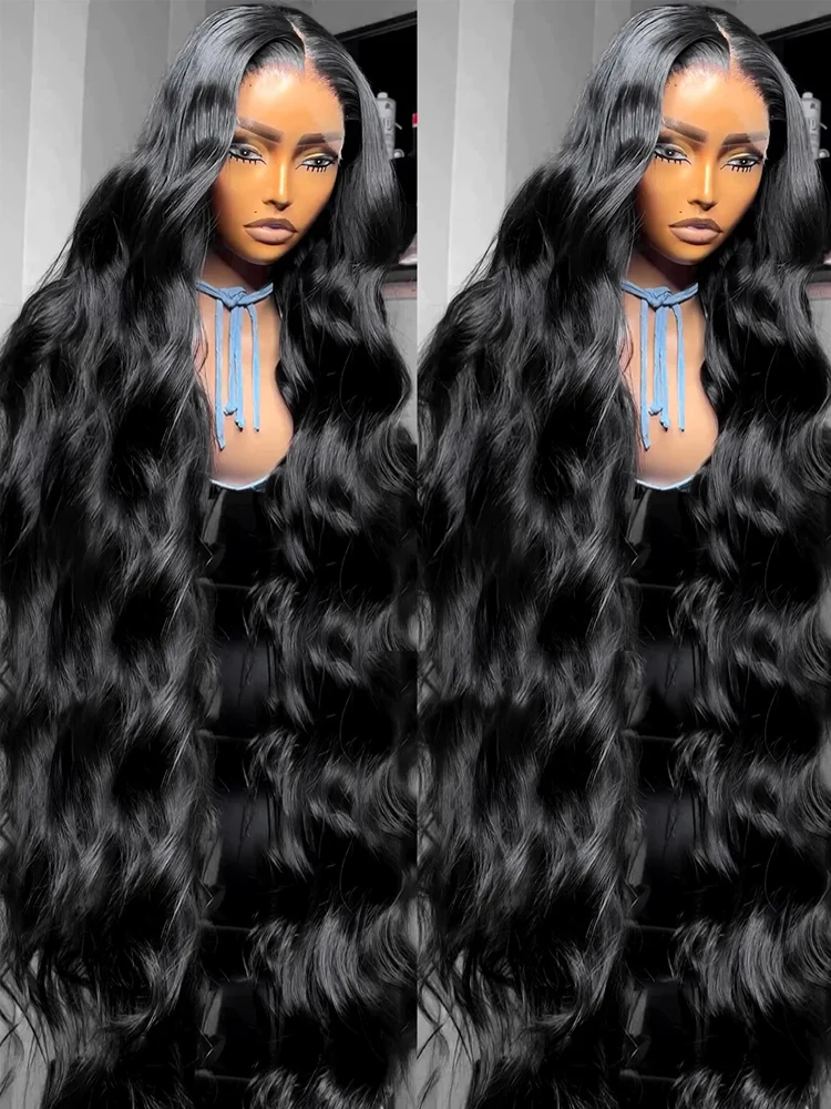 Body Wave Lace Frontal Wig Brazilian Transparent 13x4 Lace Front Human Hair Wigs For Black Women Loose Water Wavy Wig PrePlucked