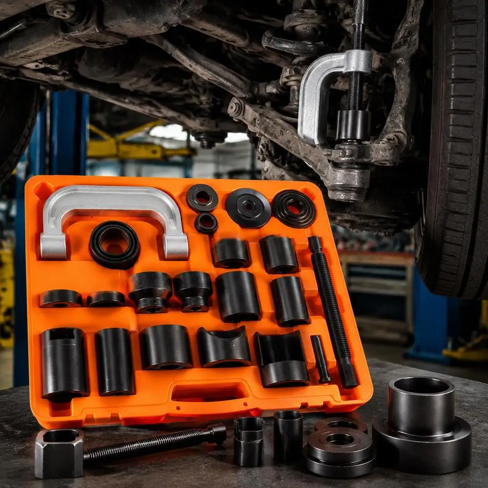 23-piece Ball Joint Puller Set, 520 X 430 X 90 Mm Universal Ball Joint Pressing Tool Set, Carbon Steel Automotive Tool Set With Case, Ball Joint Puller
