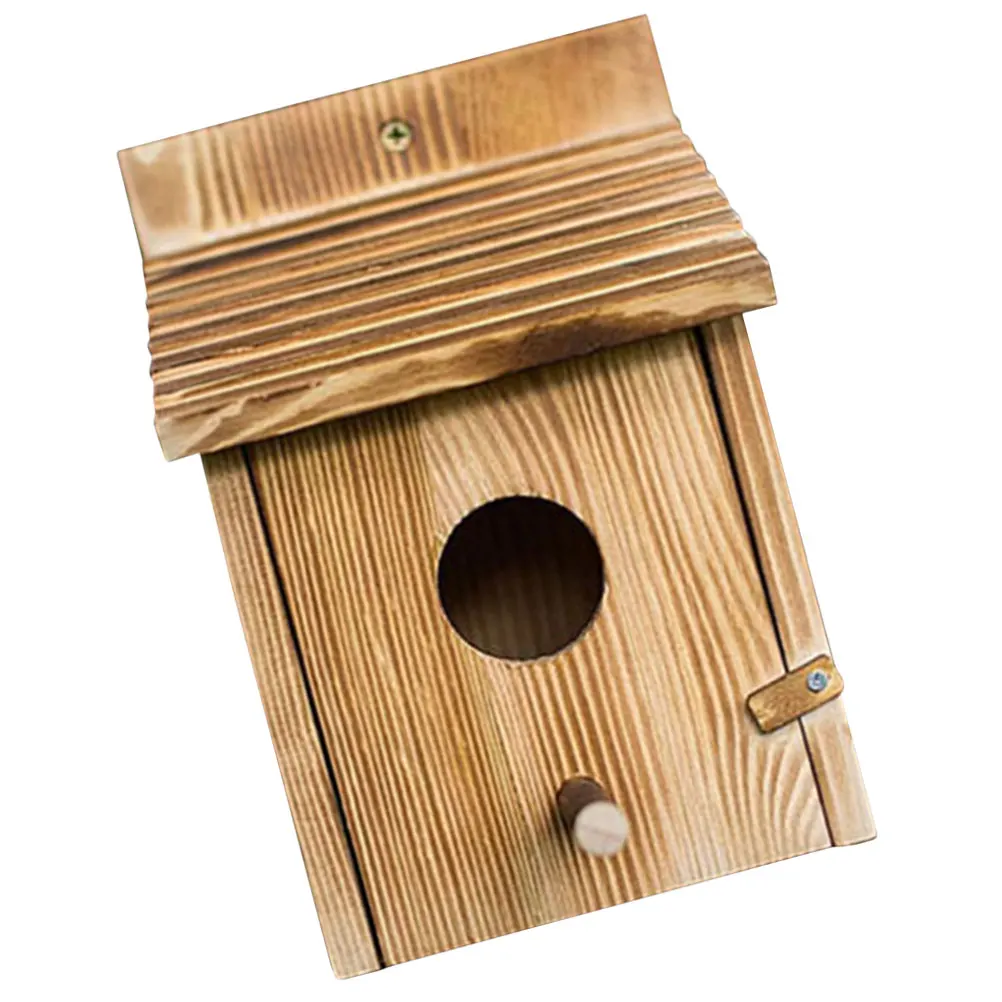 

Wooden Bird Nest 15x15x22CM Small Size Parrot House Comfortable Space Creative Hanging Garden Decor Breeding Nest Outdoor