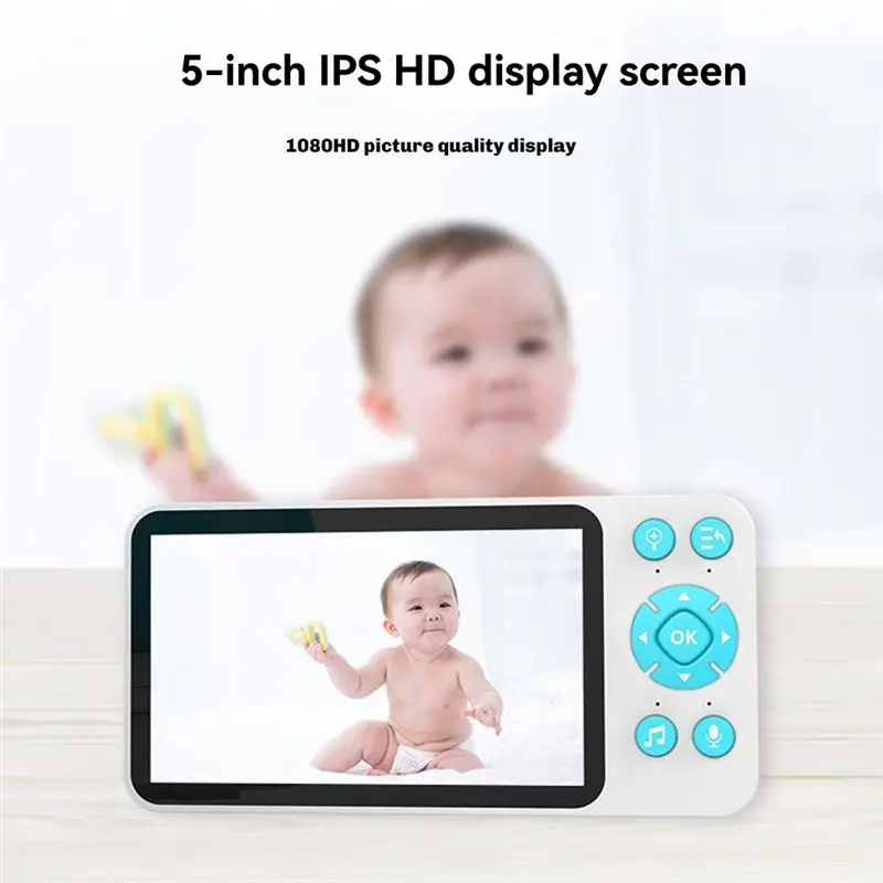 AF91-Baby Monitor 5-Inch IPS HD Screen Display Tuya Remote Control Two-Way Intercom Indoor Surveillance Camera For Babies