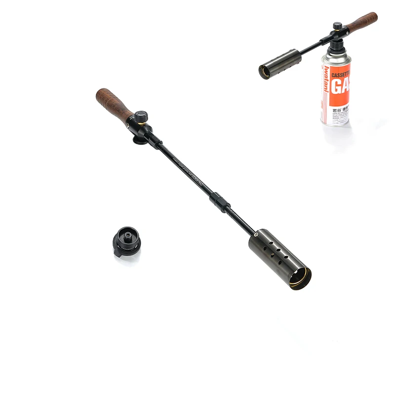 CAMPINGMOON Holzgriff, klassische abnehmbare Gasbrenner, starke Leistung, Brenner, Zünder, 12000 kcal, 360-Grad-Nutzung, Flammenpistole, Camping, Grillen – Detail 9