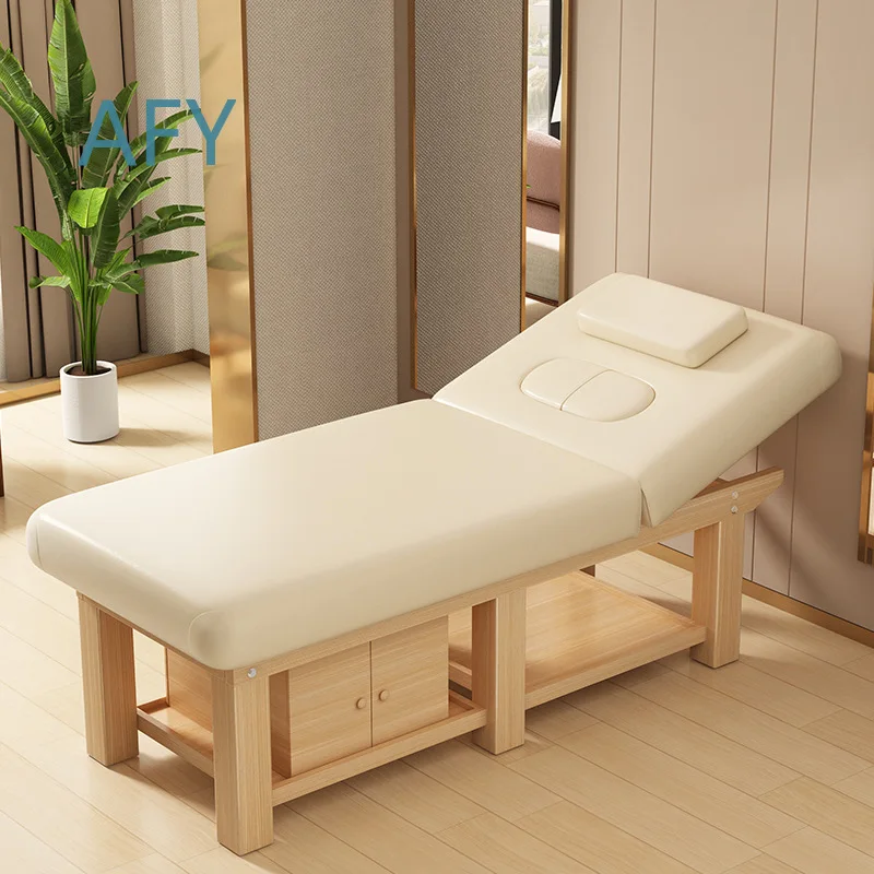 Wood Massage Table for Therapy and TCM Tuina for Eyelash Extension and Nail Art Salon Use Beauty Bed for Body Sculpting and