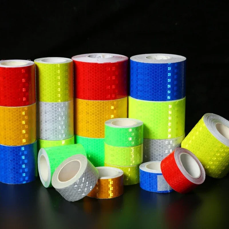 5cm 1/5/8/10/20m Reflective Tapes Reflectors Warning Tape Night Safety Sticker White Red Orange Green For Bicycle Car