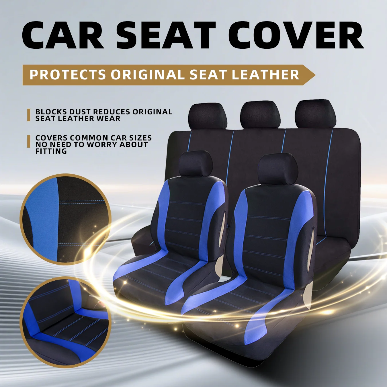 

Universal Waist Line Design Cushion AUTO Universal Size Fit for Car Suv Truck Van Accessories Interior Seat Covers Full Set