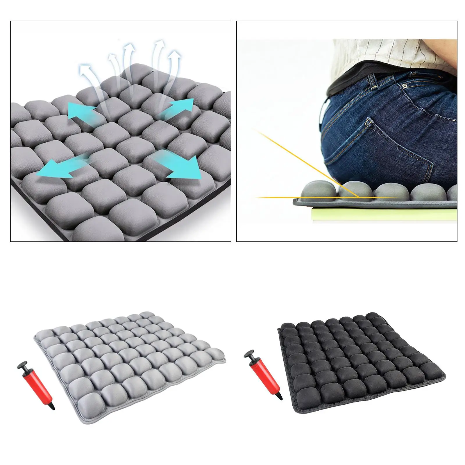 Inflatable Seat Cushion Wheelchair Mat Air Chair Pad for Home Car Office Use