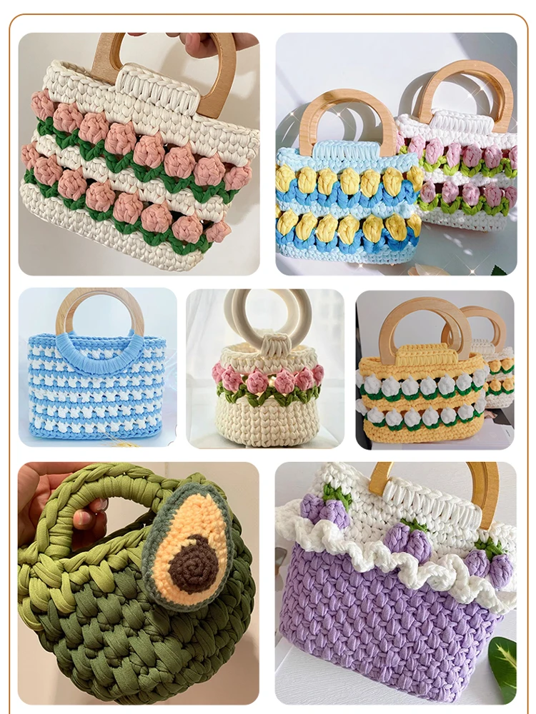 2Pcs T Shirt Crochet line Thick Soft Cloth Yarn for Hand Knitting Crocheting Woven Handbag Blanket mat slipper Thick Flat thread