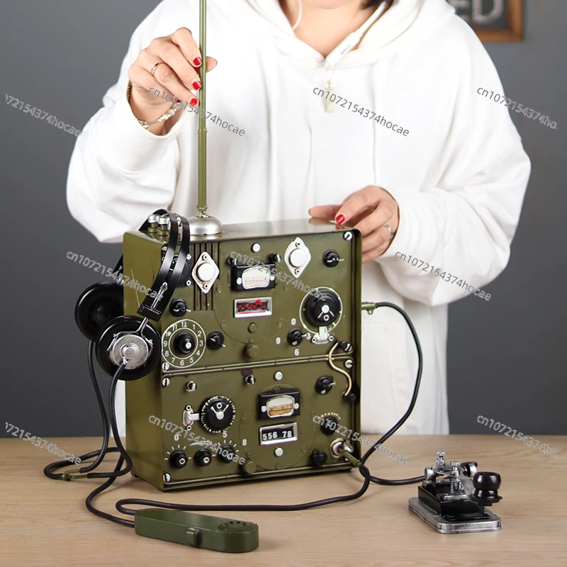 Simulation Transmitter Model Retro Radio Telegraph Creative Collection Ornament Nostalgic Old Objects Photography Props