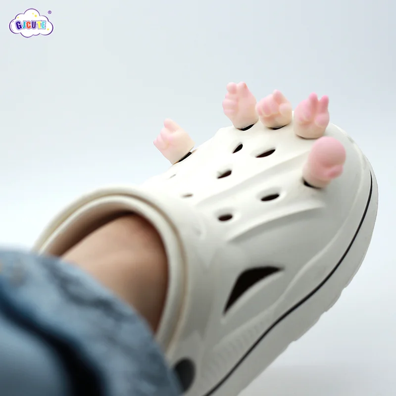 1/5/10pcs 3D Toe Charms Finger Gestures For Shoe Funny Simulation Finger Hole Shoe Decoration Summer Slippers Accessories