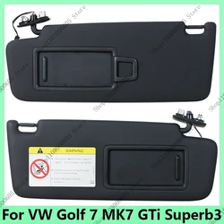 For Volkswagen VW Golf 7 MK7 GTi Superb3 Car Interior Sun Visor With Mirror Black Sun Shade Left Right Side 5G0857551 5G0857552