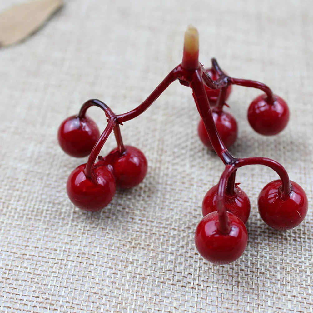 

20pcs Red Berry Christmas Decor Artificial Berries Plant Simulation Xmas Berries For Tree Wreaths Centerpieces Holiday Party