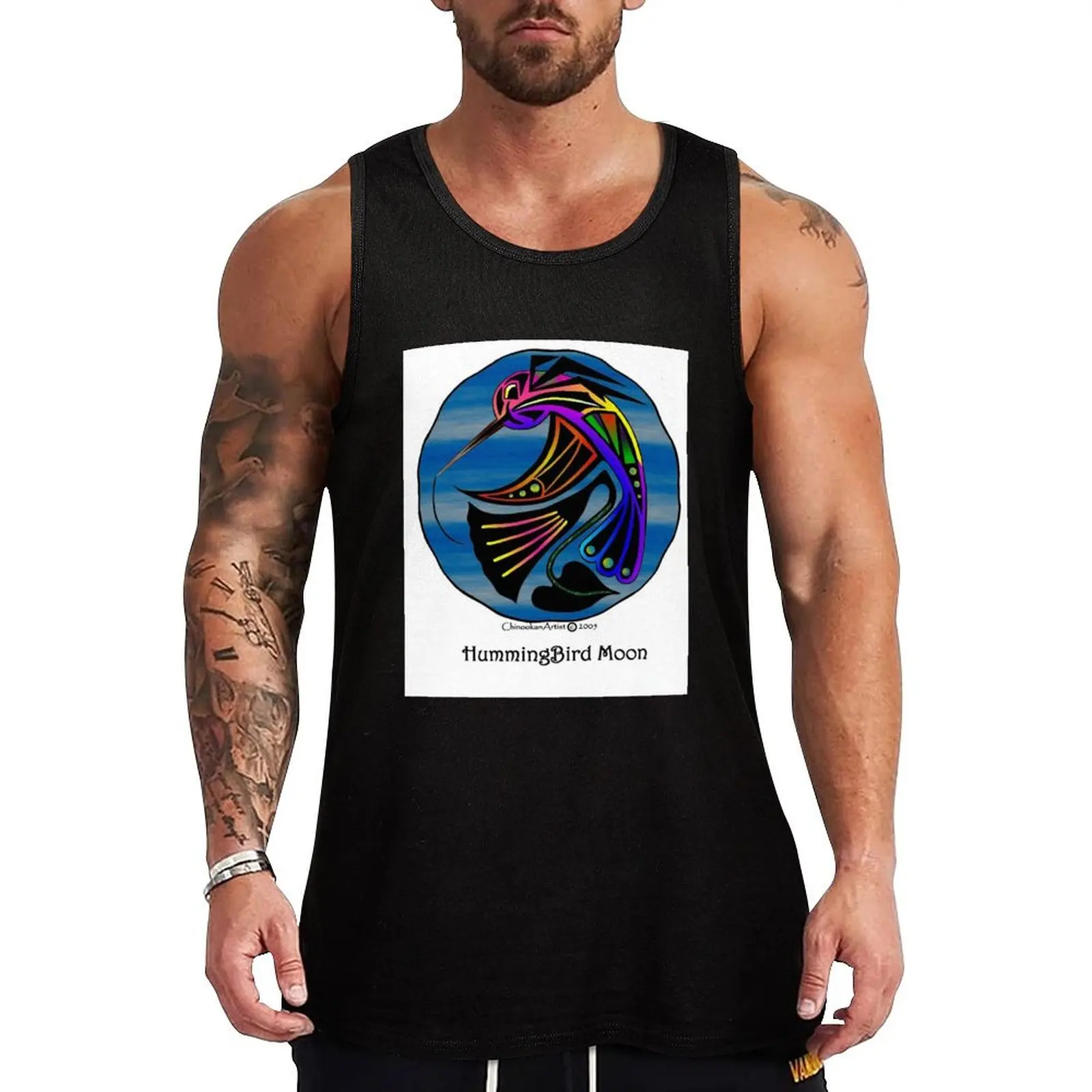 

HummingBird Moon 2005 (Stained Glass) Tank Top Dry Fit Tank Top Moisture Wicking Sports Sleeveless
