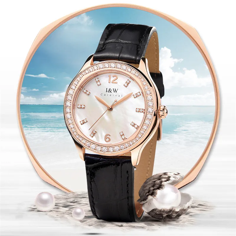 Carnaval moda relógios de quartzo para senhoras marca luxo vestido relógio de pulso meninas presente à prova dwaterproof água rosa ouro reloj mujer