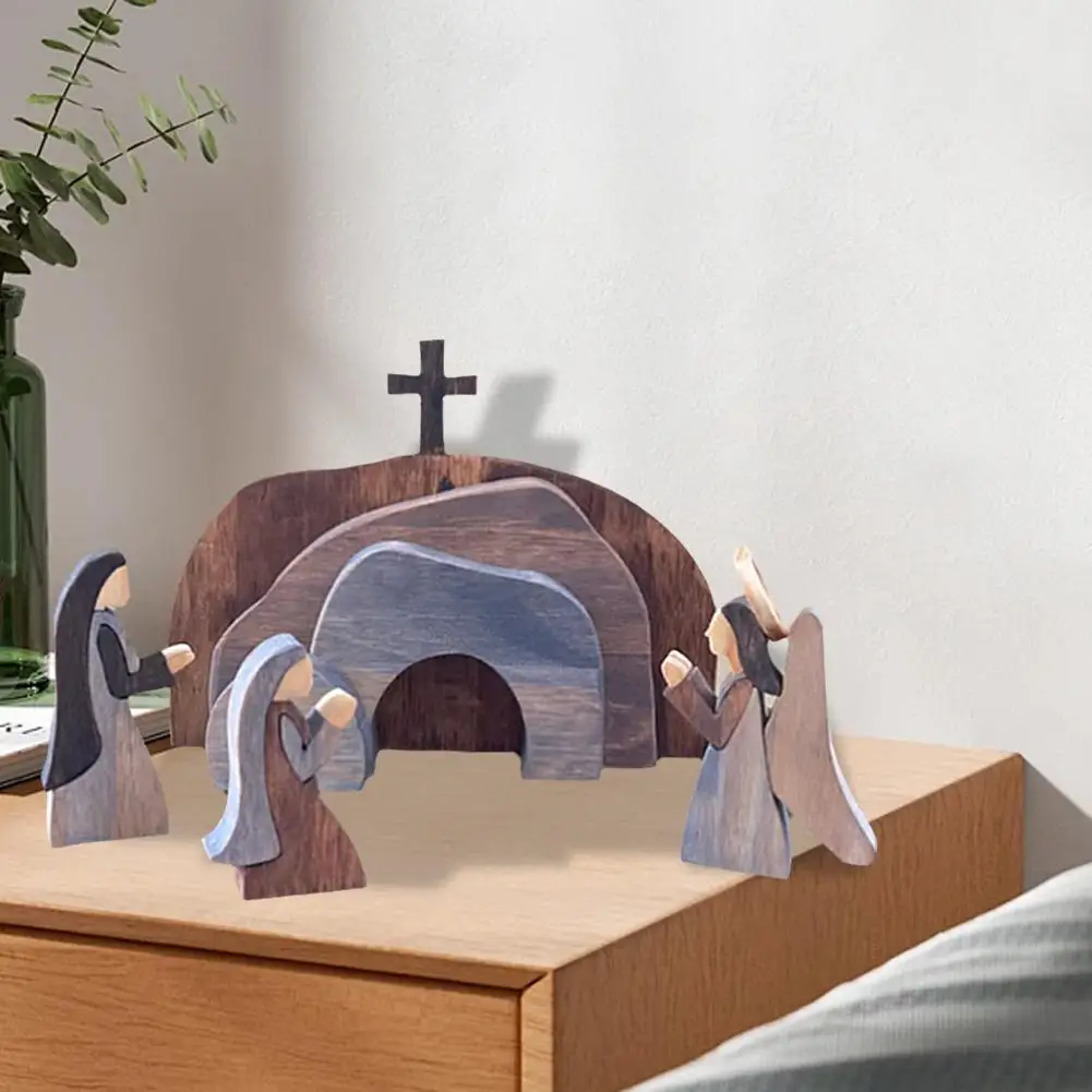 Пасхальная сцена воскрешения, фигурка Risen Christ, декор для дома, пасхальные христианские украшения с Иисусом для весеннего украшения, 1 шт., E7x9