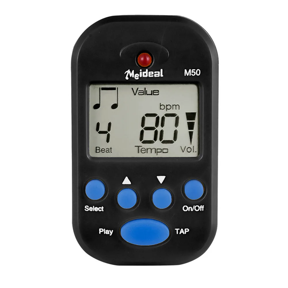 Cavaquinho Guitar Metronome Black Clip-on Metronome Adjustable Settings Easy To Carry LCD Display Portable Design