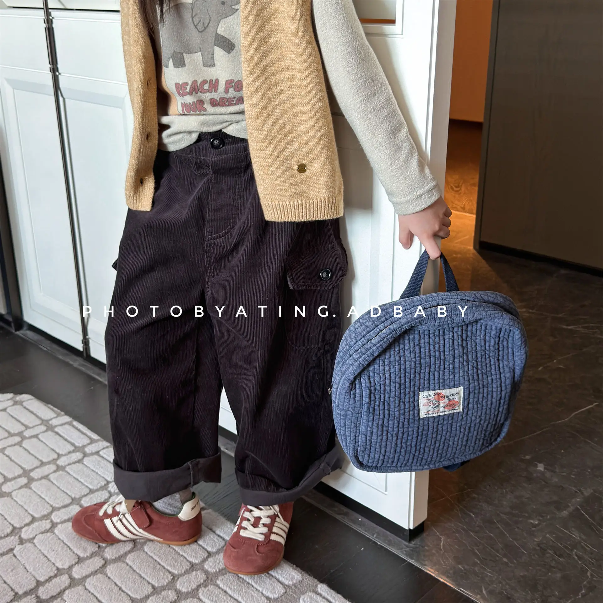 1424 Children Pants Autumn Winter New 2026 Korean Corduroy Overalls for Girls and Boys 1-7Year Kid's Pants