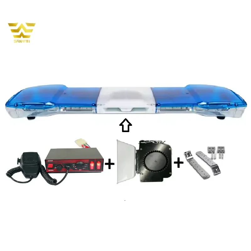 Lamp Accessory Wholesale Blue Led Emergency signal Lights Warning Flashing Ambulance Light bar with Horn Siren