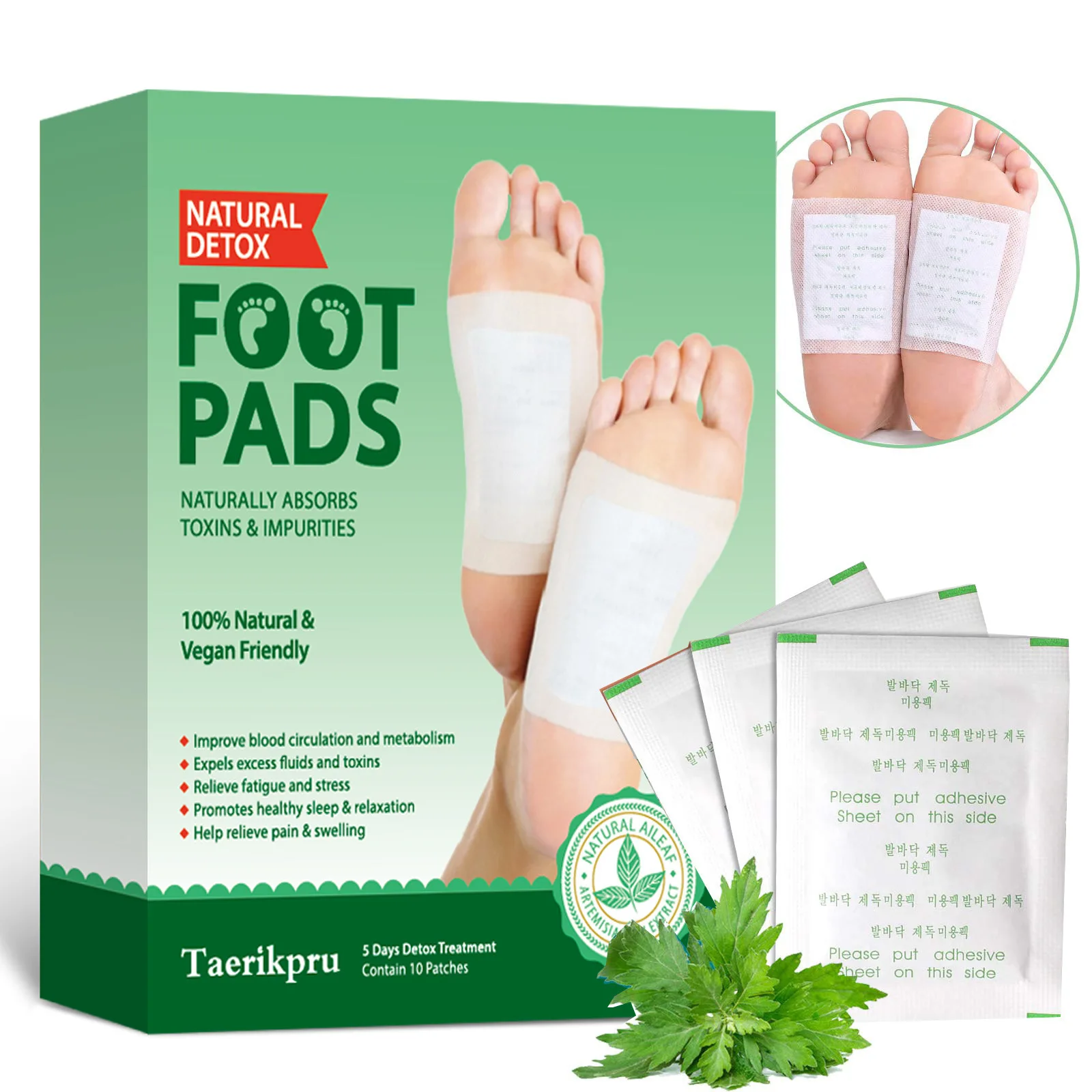 Improve sleep body foot patch dispel cold dampness toxin Clear skin health relieve stress 10 patches foot patches detox