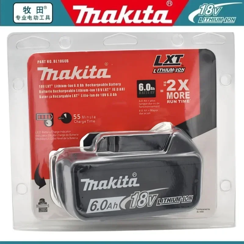 

100% Original makita 18 v 6.0ah battery Rechargeable Power Tool Battery, Replaceable LED Lithium-ion,BL1860B BL1860BL1850 BL1830