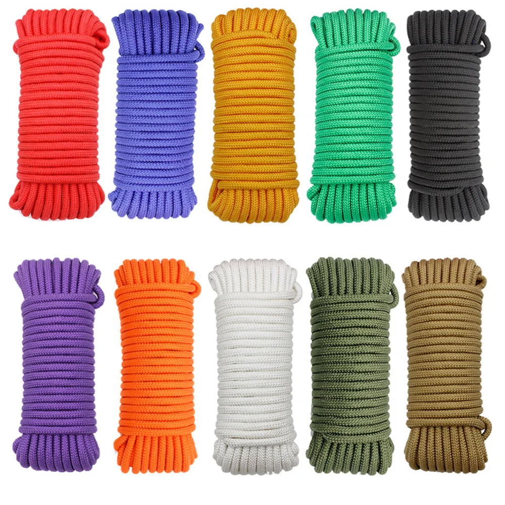 Dia.10mm paracord cordão corda sobrevivência pára-quedas um núcleo sólido para acampamento ao ar livre escalada corda caminhadas pulseira diy