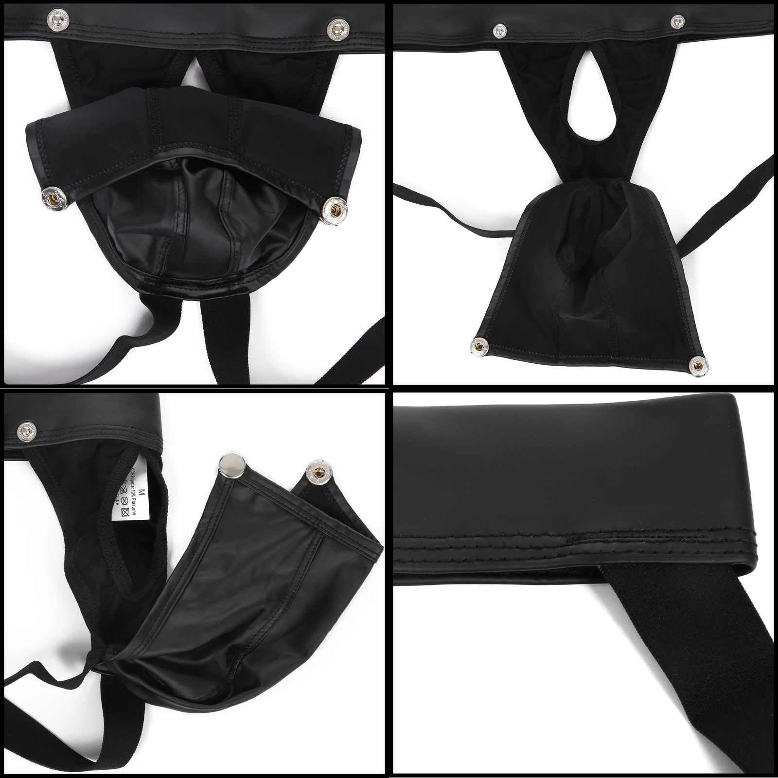 الرجال مثير القضيب الحقيبة حزام رياضي Crotchless سراويل بولي الورك الورك تحمل مفتوحة أسفل ثونغ انفصال الحقيبة فو الجلود الشرج الملابس الداخلية #6