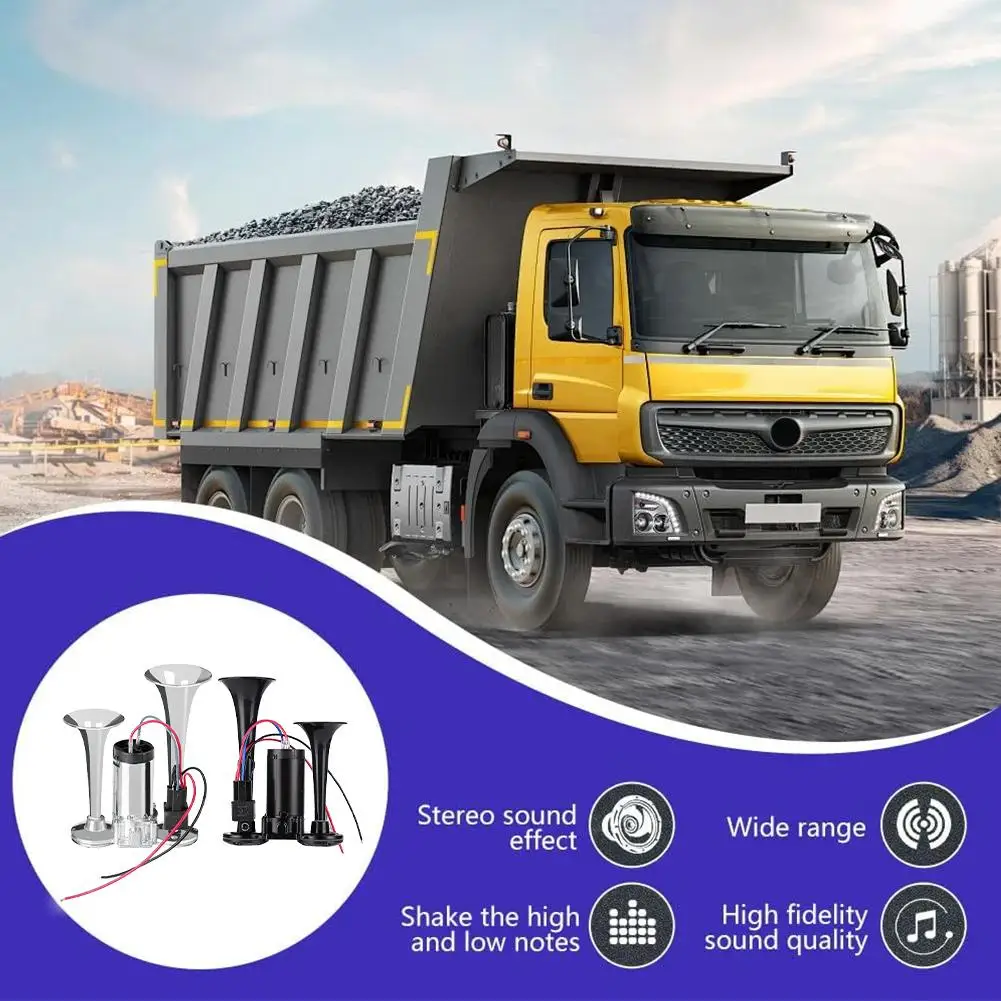 

600DB звуковой сигнал 12 В супер громкий автомобильный электрический звуковой сигнал с двойной трубой, воздушный звуковой сигнал, динамик для автомобиля, внедорожника, лодки, двойной звуковой сигнал для поезда C0E2