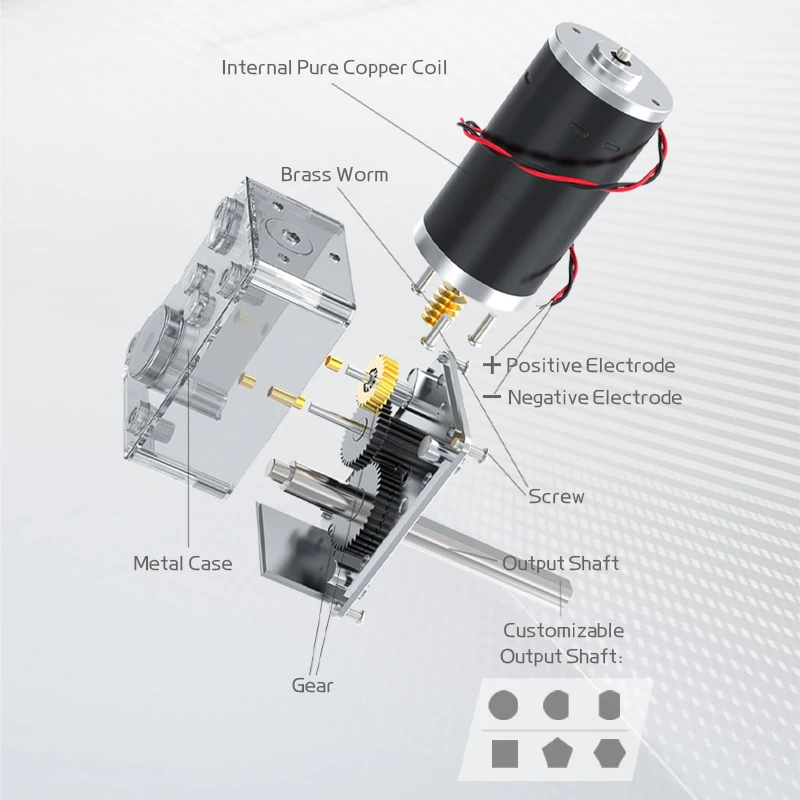 5840-31ZY Worm Gear DC Gear Motor 6V~24V Super Self-Locking Forward And Reverse Speed Control Shaft Length 51MM Brushed Motor