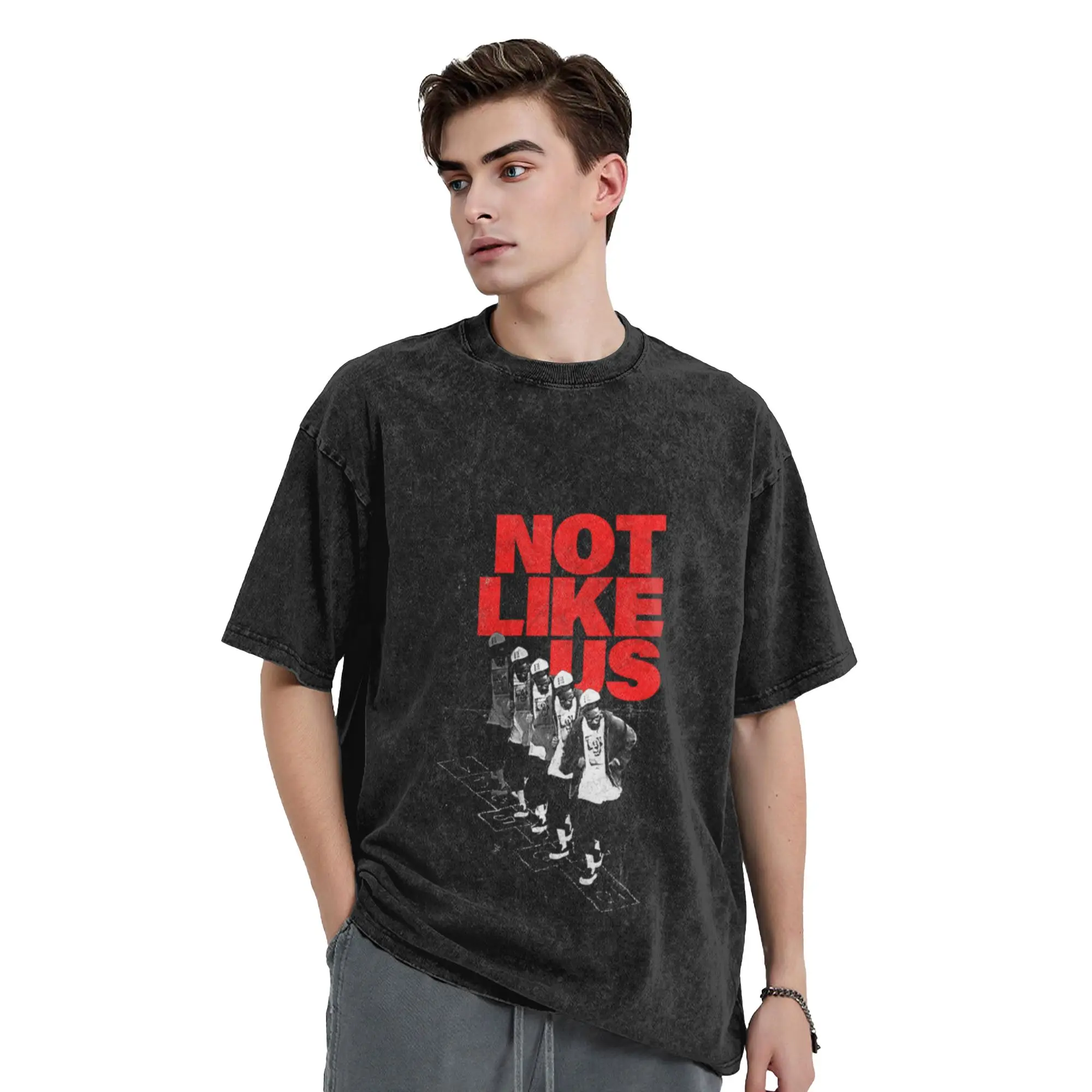 Not Like Us Hopscotch Kendrick Lamar Unique Stylish A Washed T Shirt Men's Women's Oversized Cotton Tees Tops