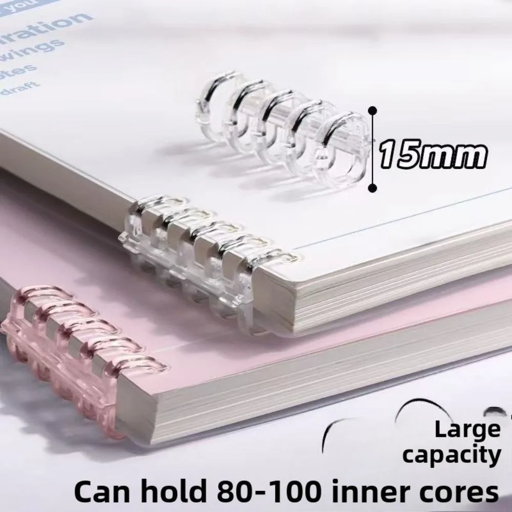 60 Sheet A5 Loose-leaf Notebook Refillable Stationery Binder Ring Notebooks Detachable Binder Ring PP Cover Notebook