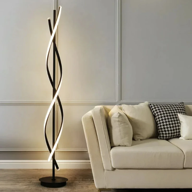 Nordic Postmodern LED Floor Lamp Rotate Design Black White Lamp For Dining Room Bedroom Study Hotel Living Room Decor Light