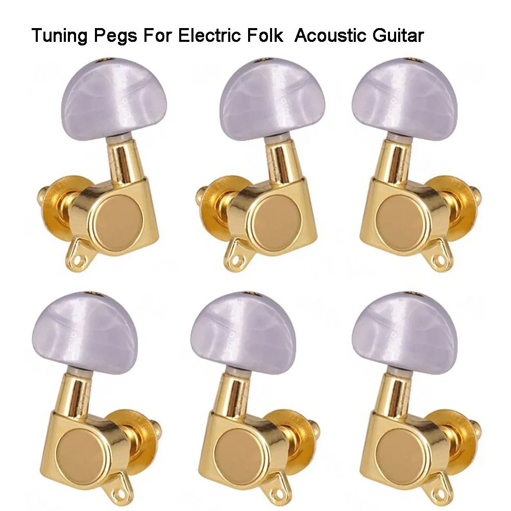 Golden Folk Acoustic Electric Guitar Guitar Tuning Peg Key Machine Heads Tuners 3L3R/2L4R/2R4L/6L/6R Full Enclosed Guitar Knobs