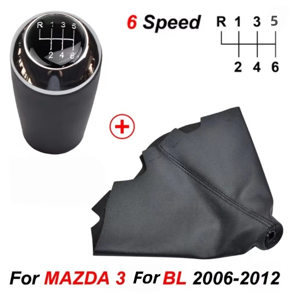 Black-silver Gear Shift Knob Leather Gaitor Boot Cover Gear Shift Knob PU Leather Material Grade Plastic Build