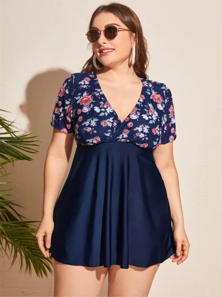 

Plus Size High Waist Bikini Women's Push Up Large Size Swimsuit 2025 Summer Mujer Big Size Tummy Control Swimwear Bikini Sets