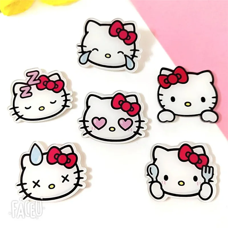 Funny HelloKittys Memes Series Delicate Lapel Enamel Pins Friend's Gift Decorative Backpack Cartoon Brooch Jewelry Accessories