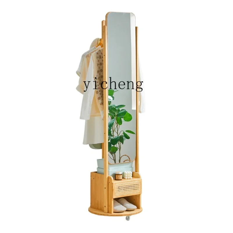 

Zz full-body mirror floor-to-ceiling home bedroom rotatable full-length mirror with hanger integrated mobile multi-function