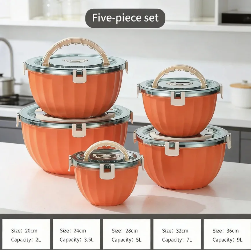 Food Warmer New Large Capacity Durable Drop Resistant Insulation Lunch Box 5PCS Popular Insulation Tableware