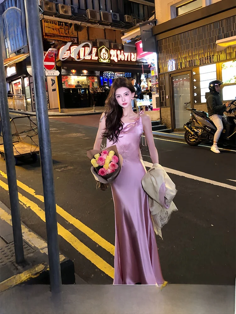 

PITAO Original Firework Mermaid Halter Skirt Elegant Fashion Slimming Dress Chinese Style Adult Women's Autumn Spring Set