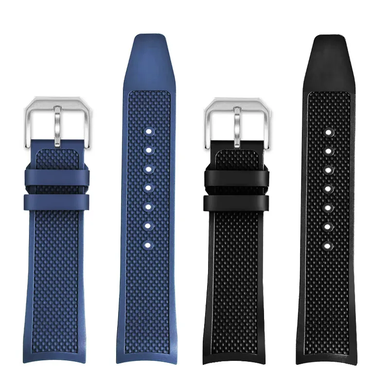 สายนาฬิกาข้อมือยางฟลูออโรสำหรับนาฬิกาอินเตอร์เฟซแบบโค้งสำหรับ IWC IW371620/IW371446รุ่น20มม.