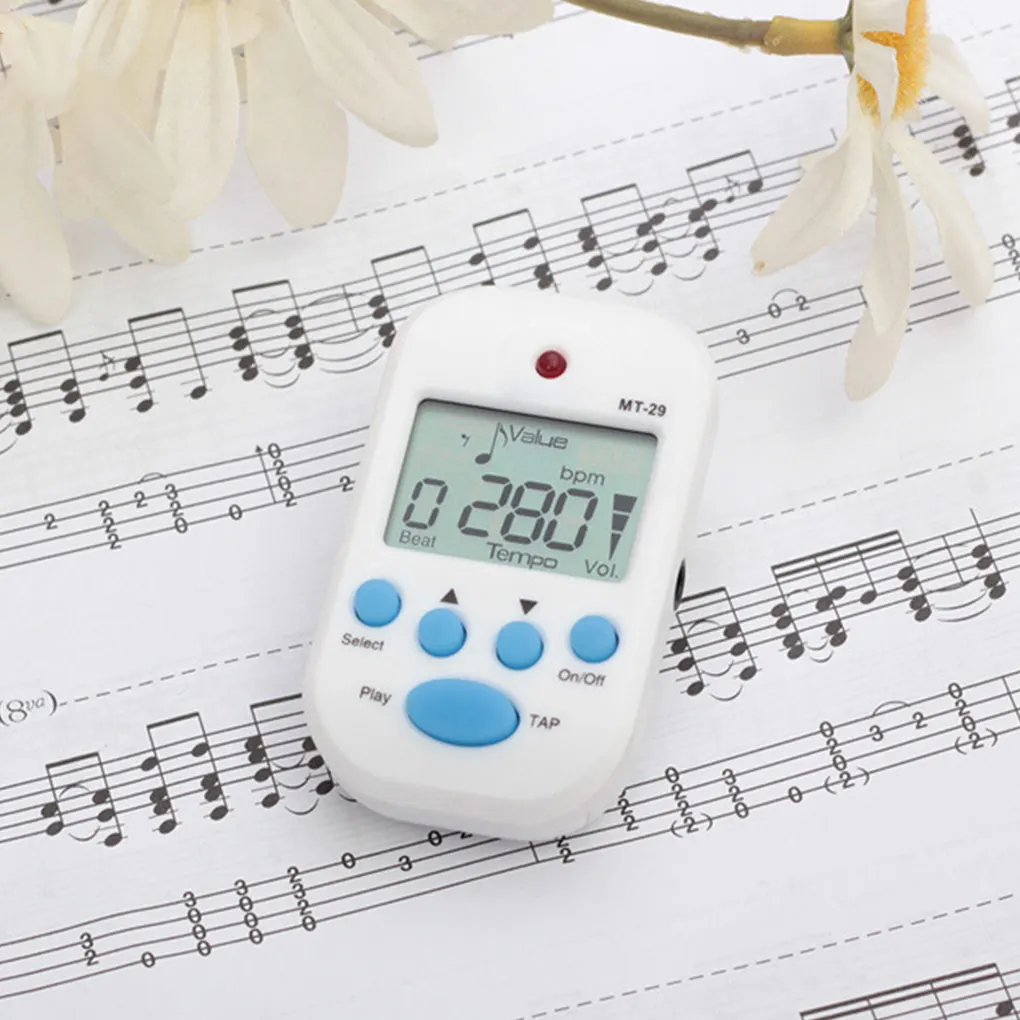 Mini Clip-on Digital Metronome Professional 4 Gear Tuner Recorder Guitar