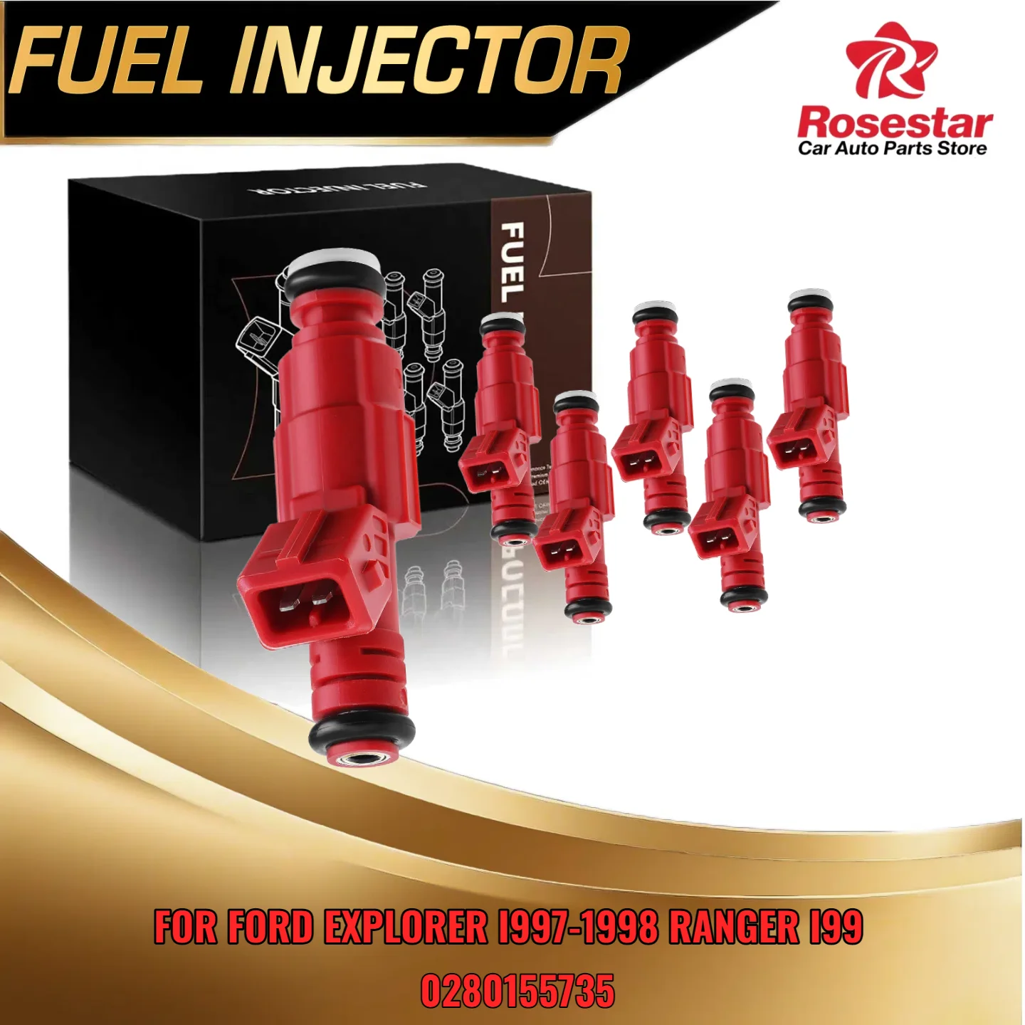 

6PCS New Fuel Injectors for Ford Explorer Ranger 1997 1998 Aerostar V6 4.0L Engine 0280155735