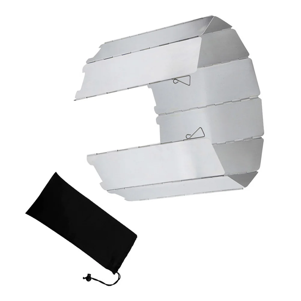 

Aluminum Alloy Foldable Stove Windscreen Camping Windshield Lightweight Mini Outdoor Travel Accessory Storage Pouch