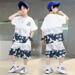 2023 Handsome Boys' Quick Drying Clothes - Summer Sports Short Sleeved Suit for Middle and Large Children